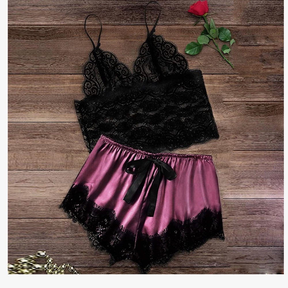 Sexy Lingerie for Women,V-Neck Lace Pajama Cami Set New